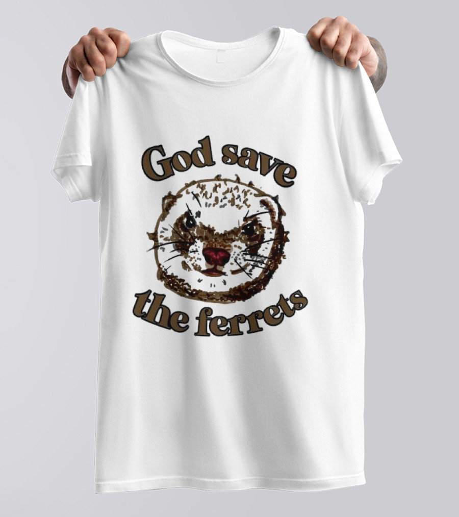 God Save The Ferrets Ferret Face T-Shirt