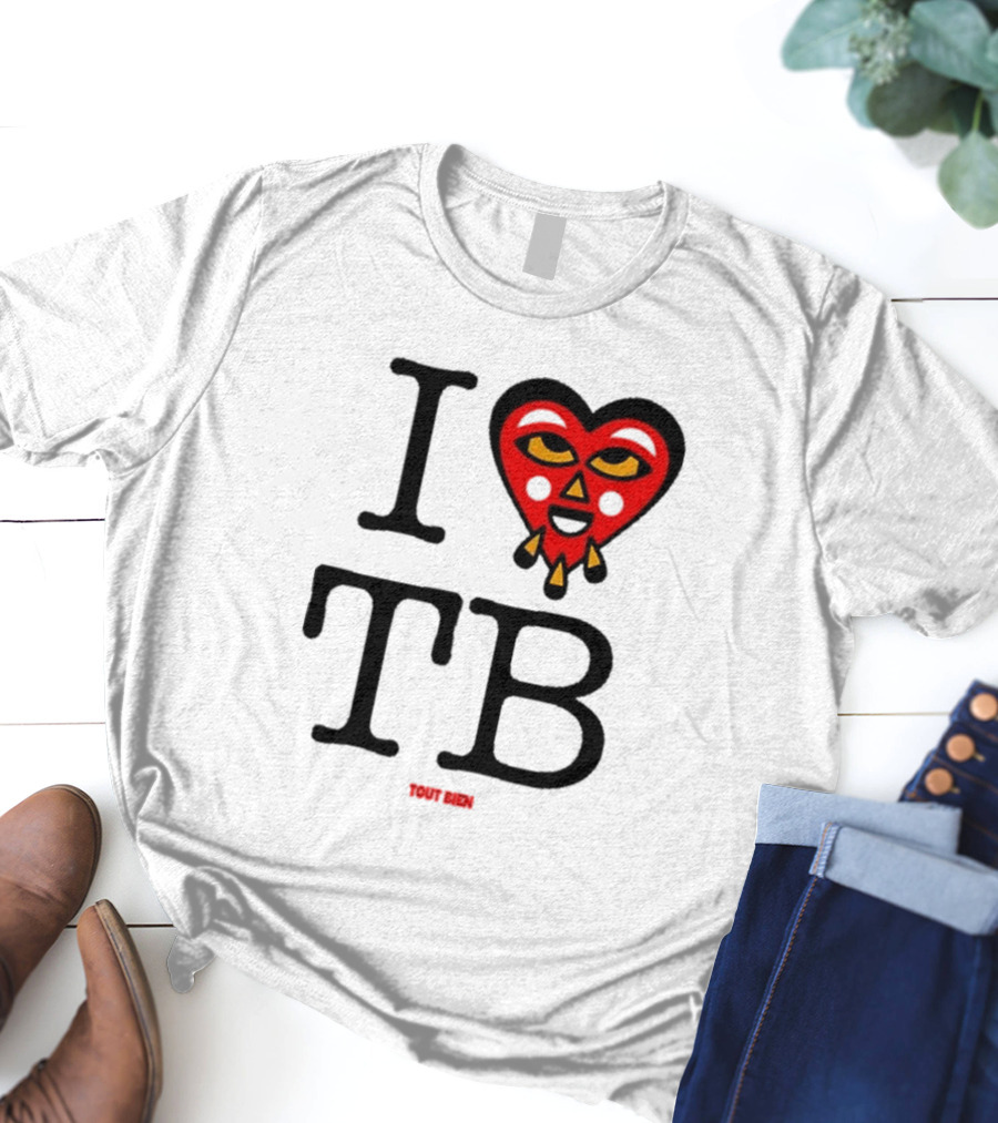 I Love TB Tout Bien Heart Face T-Shirt