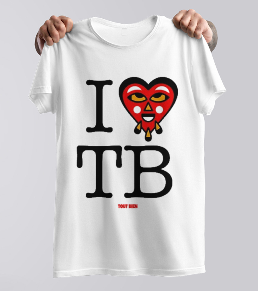 I Love TB Tout Bien Heart Face T-Shirt