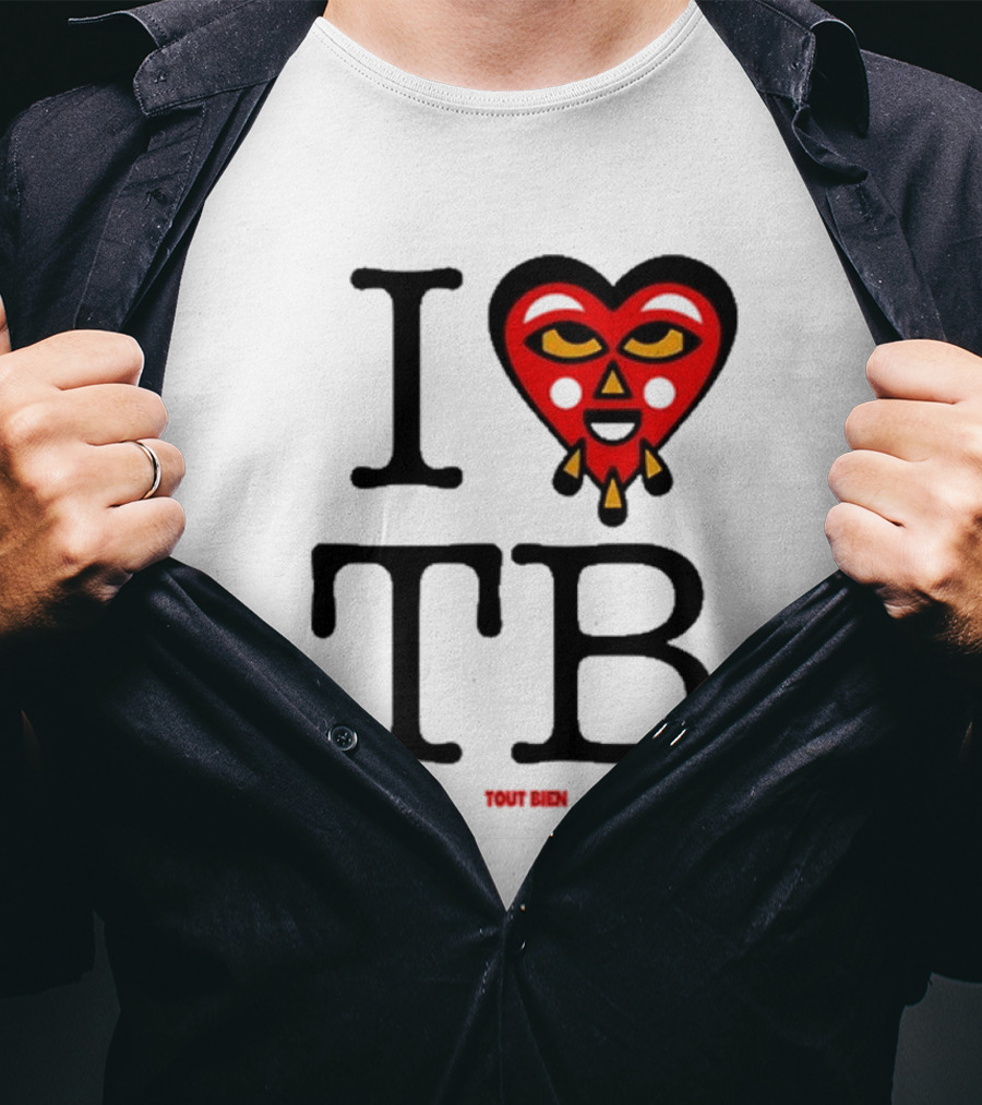 I Love TB Tout Bien Heart Face T-Shirt