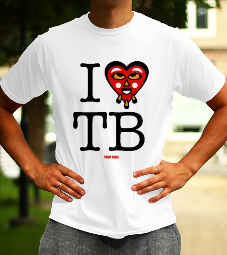 I Love TB Tout Bien Heart Face T-Shirt