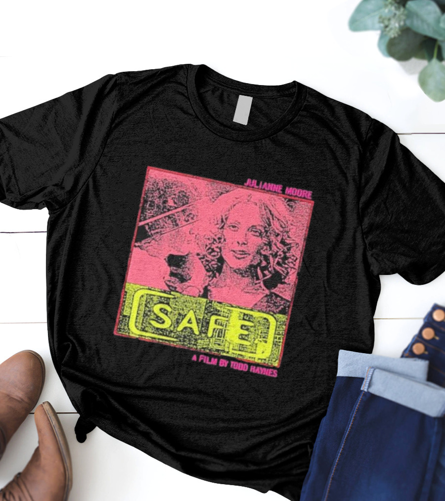 Julianne Moore Safe A Film By Todd Haynes Vintage Pink And Yellow Movie T-Shirt