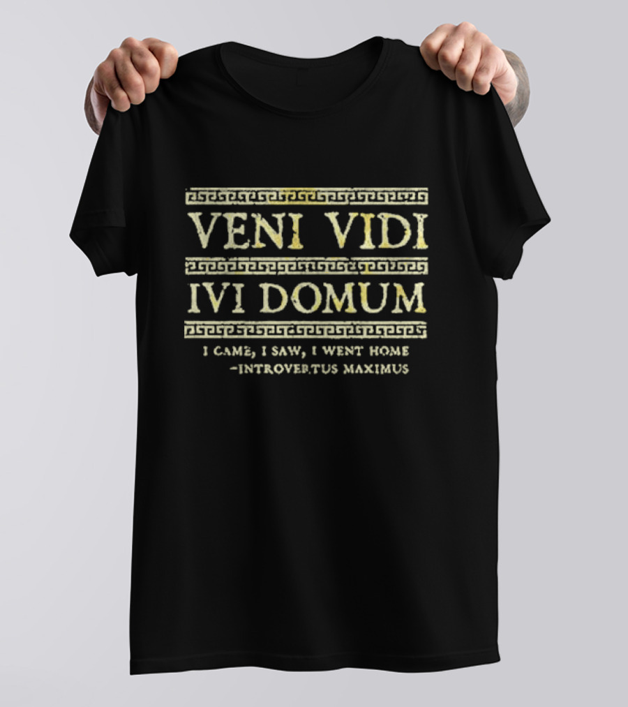 Veni Vidi Ivi Domum I Came I Saw I Went Home Introvertus Maximus Roman Style Humor T-Shirt