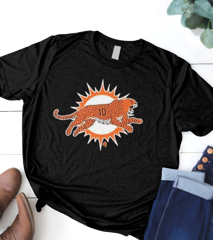 Miami Cheetah Leap Sunburst 10 T-Shirt