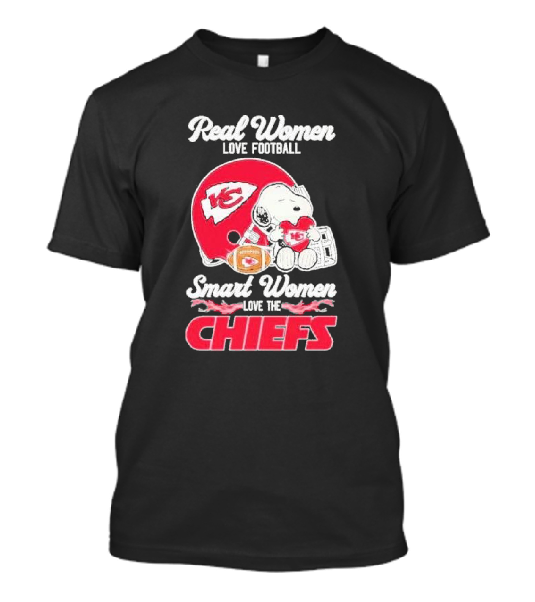 Real Women Love Football Smart Women Love The Kansas City Chiefs Snoopy Chiefs Love T-Shirt