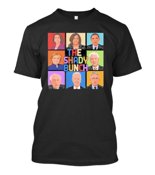 Untamedusa Store The Shady Bunch Political Portraits Face Grid T-Shirt
