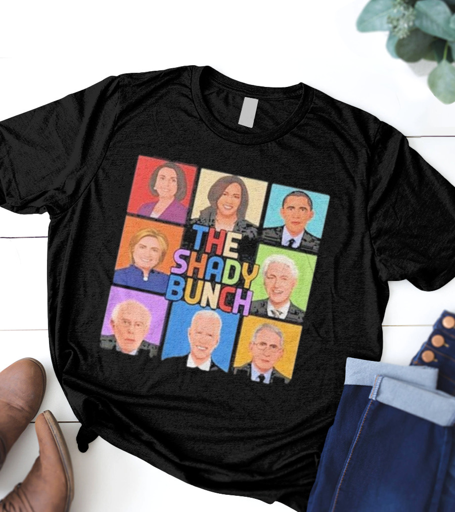 Untamedusa Store The Shady Bunch Political Portraits Face Grid T-Shirt