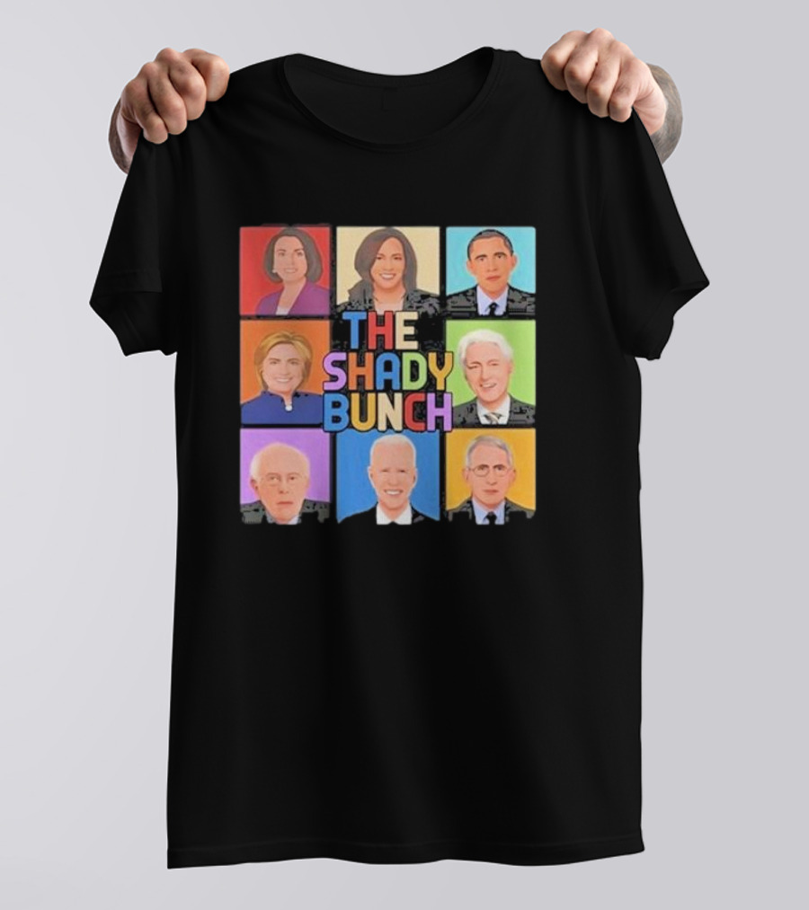 Untamedusa Store The Shady Bunch Political Portraits Face Grid T-Shirt