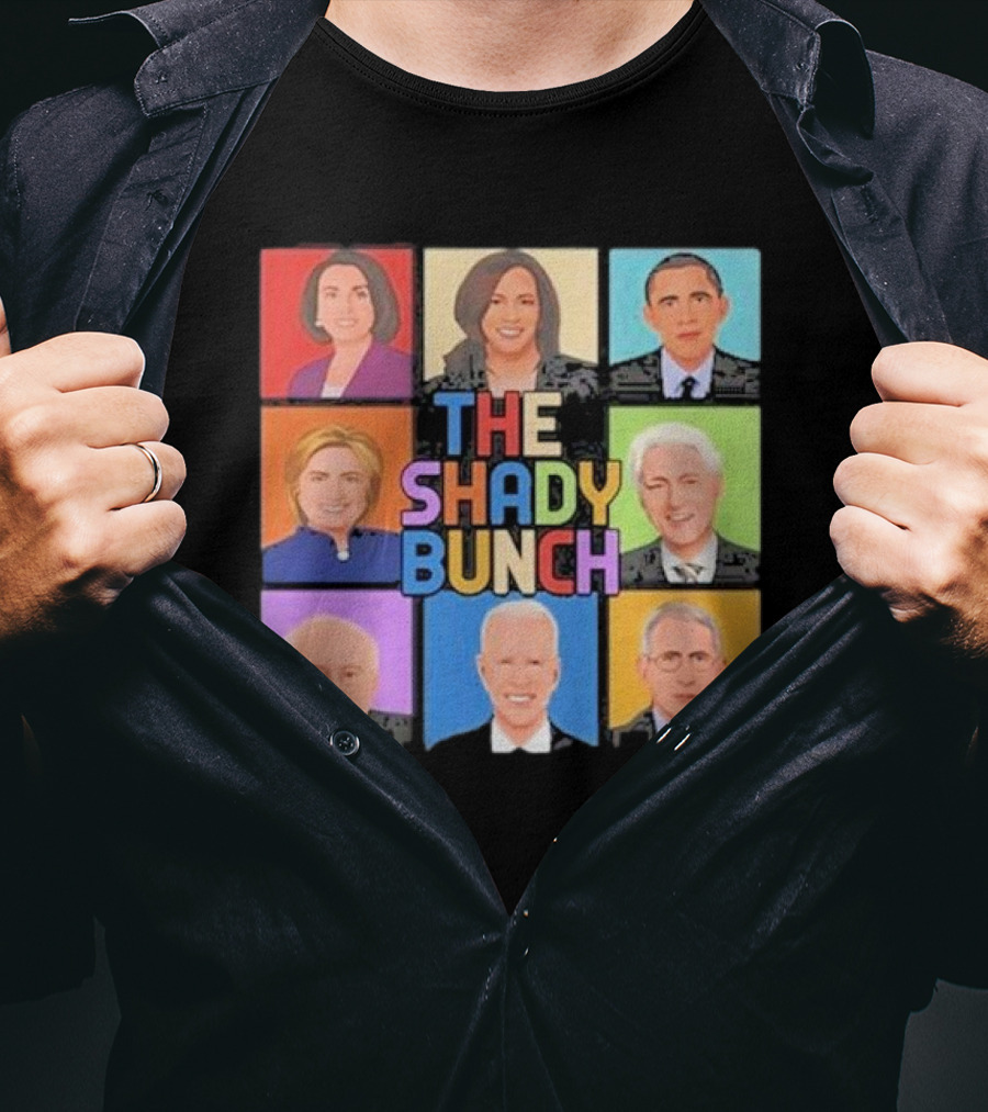 Untamedusa Store The Shady Bunch Political Portraits Face Grid T-Shirt
