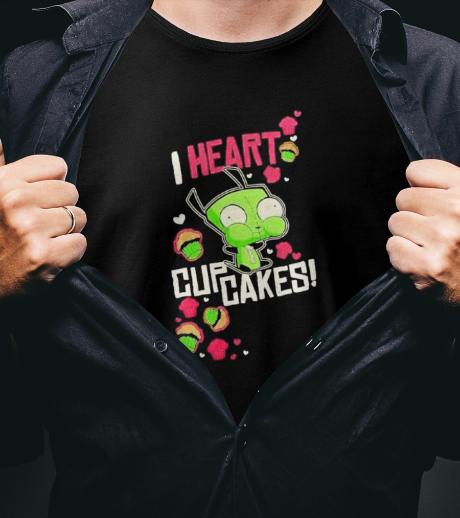 Invader Zim GIR I Heart Cupcakes T-Shirt