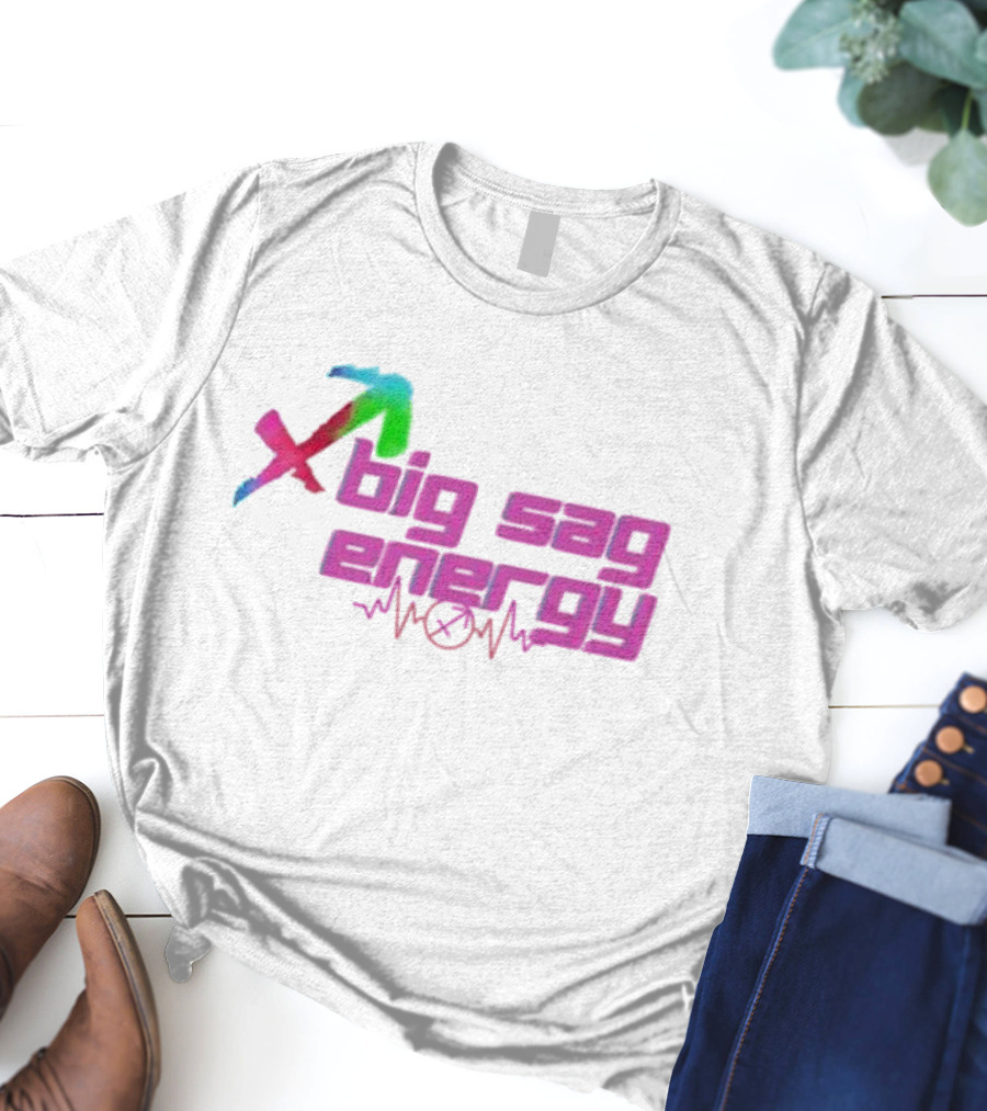 Bronxology Sagittarius Arrow Big Sag Energy With Heartbeat T-Shirt