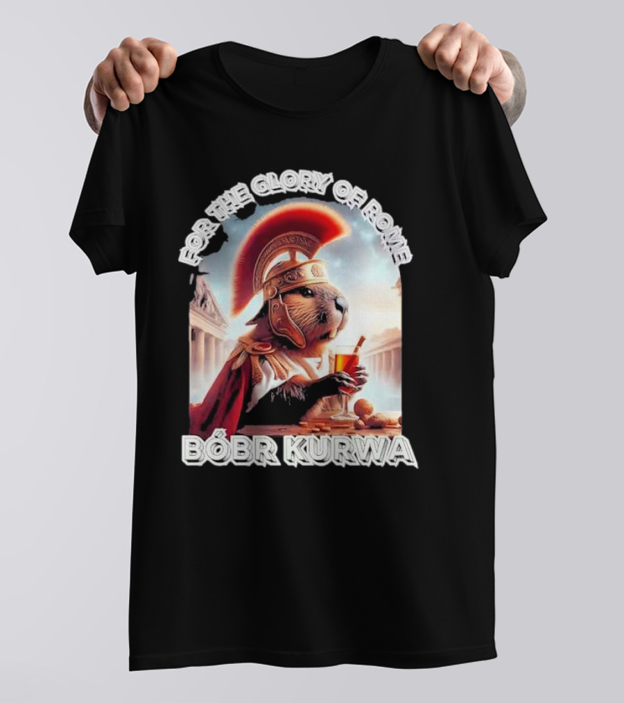 For The Glory Of Rome Bóbr Kurwa Roman Helmet Drink T-Shirt