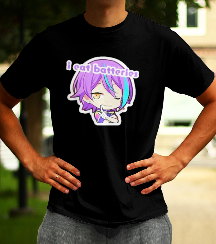 Rui Kamishiro I Eat Batteries Project Sekai Chibi Character T-Shirt
