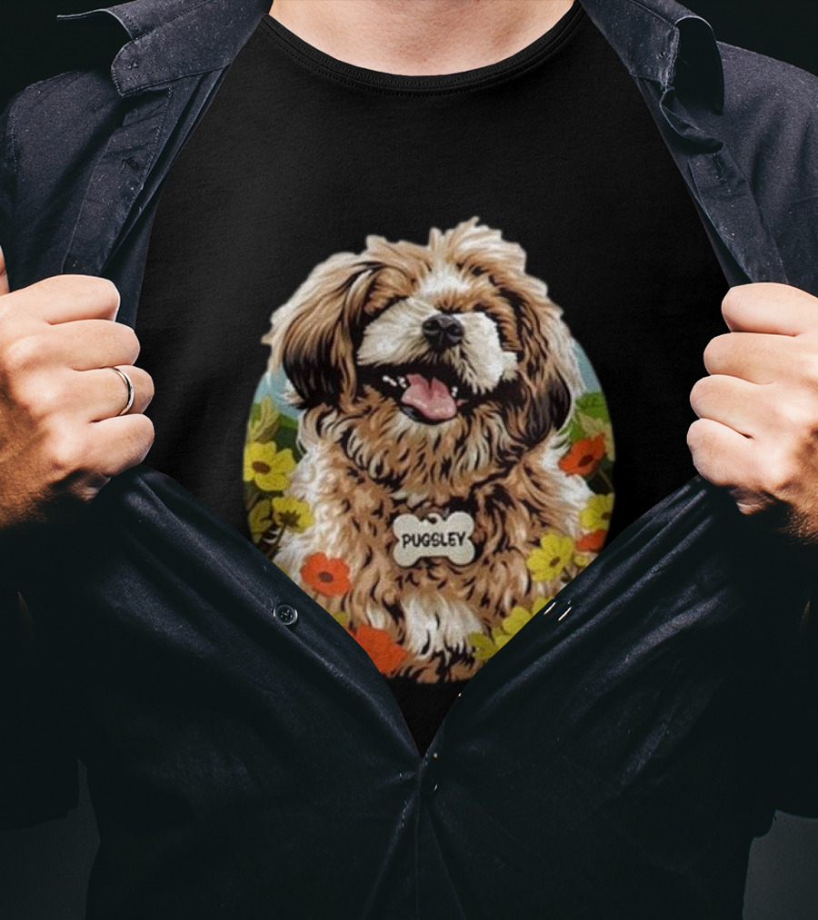 Nordacious Pugsley Dog Flowerful Bliss T-Shirt