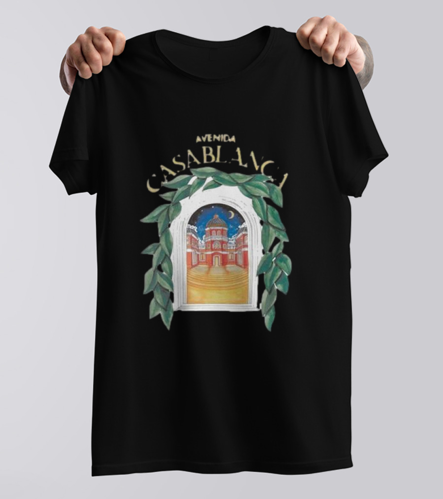Casablanca Avenida Night Scene With Moonlit Architectural View T-Shirt
