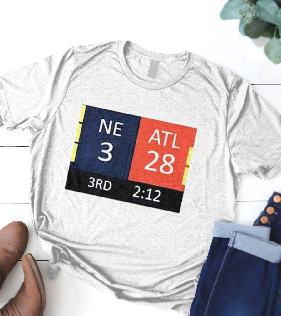 Cowboys Fan Wearing NE 3 ATL 28 3RD 2:12 T-Shirt