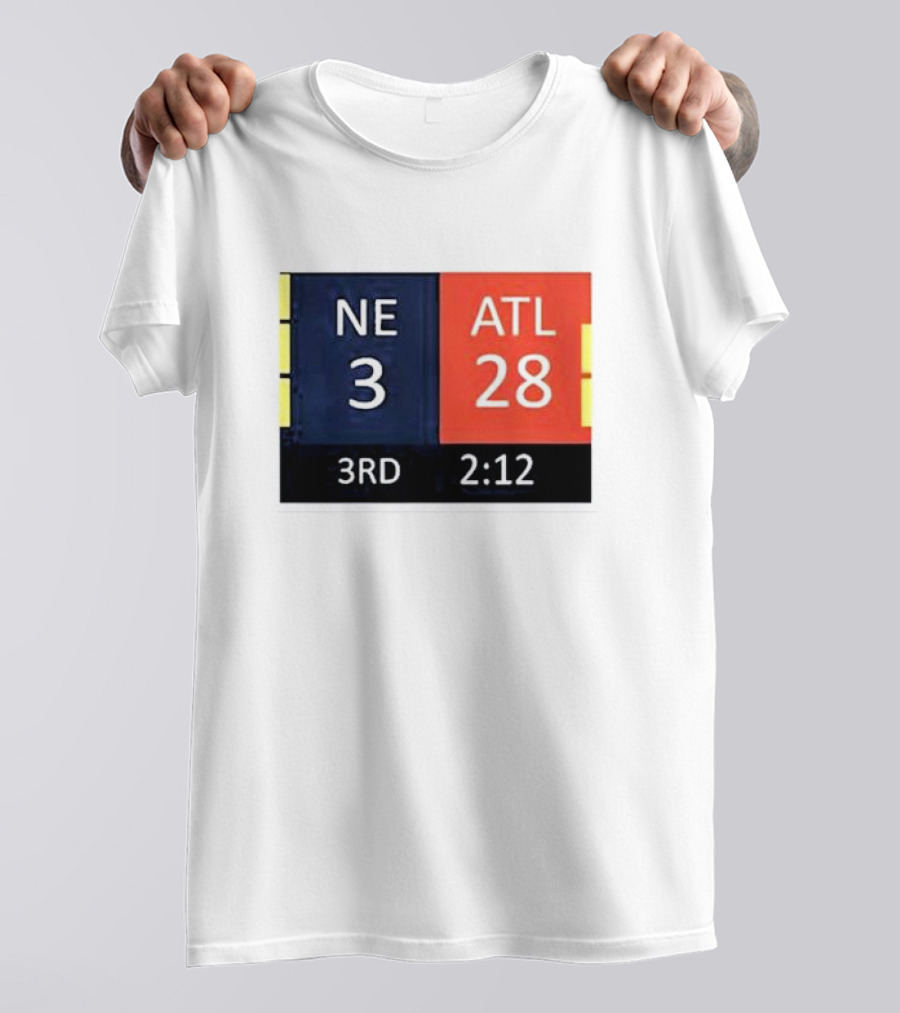 Cowboys Fan Wearing NE 3 ATL 28 3RD 2:12 T-Shirt