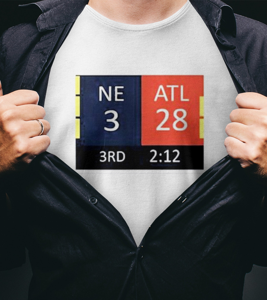 Cowboys Fan Wearing NE 3 ATL 28 3RD 2:12 T-Shirt