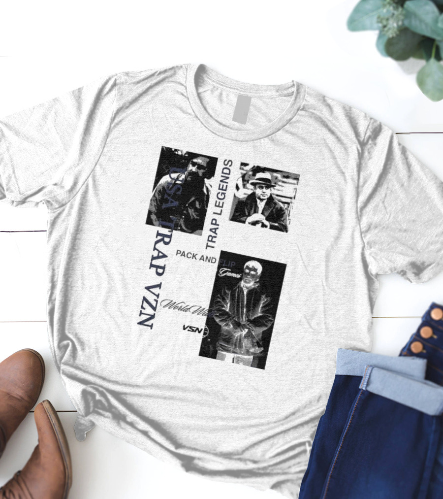USA Trap VZN Trap Legends Pack And Flip Games World Wide VSN T-Shirt
