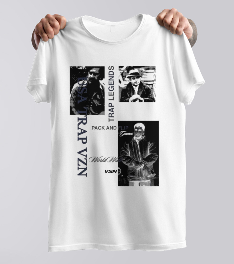 USA Trap VZN Trap Legends Pack And Flip Games World Wide VSN T-Shirt
