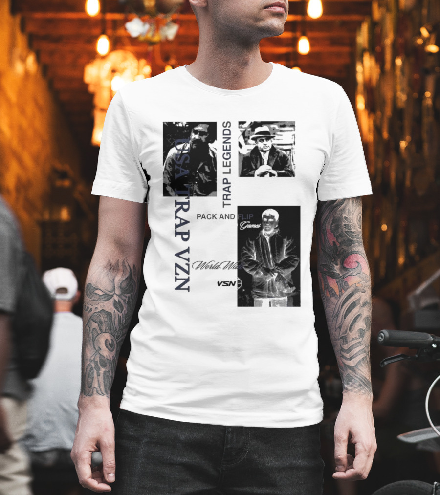 USA Trap VZN Trap Legends Pack And Flip Games World Wide VSN T-Shirt