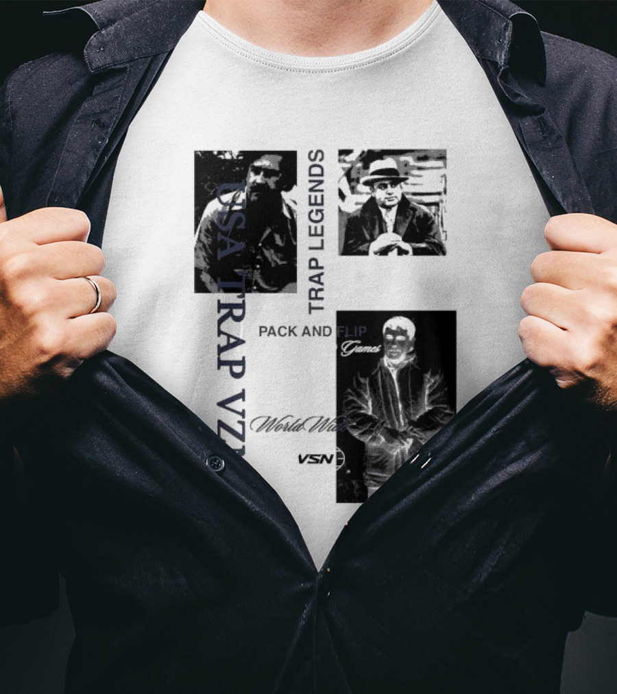 USA Trap VZN Trap Legends Pack And Flip Games World Wide VSN T-Shirt