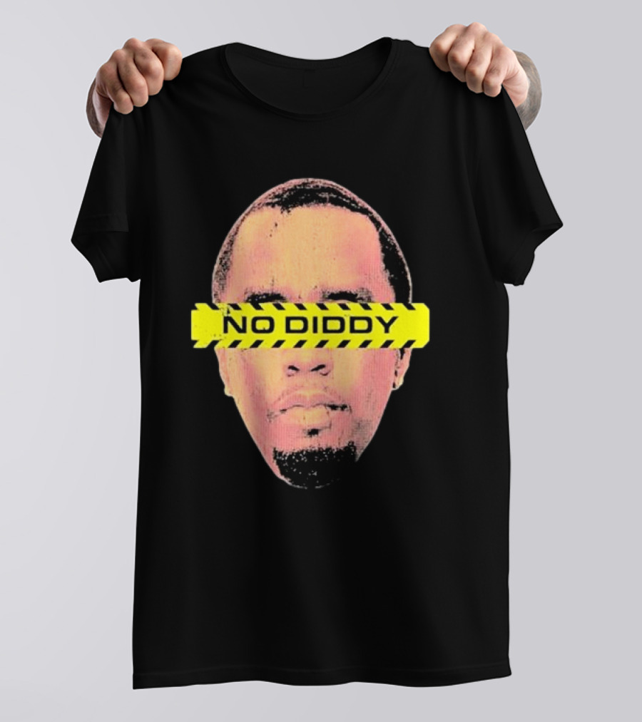 Imtaitianaj Creative Text No Diddy Caution Overlay T-Shirt