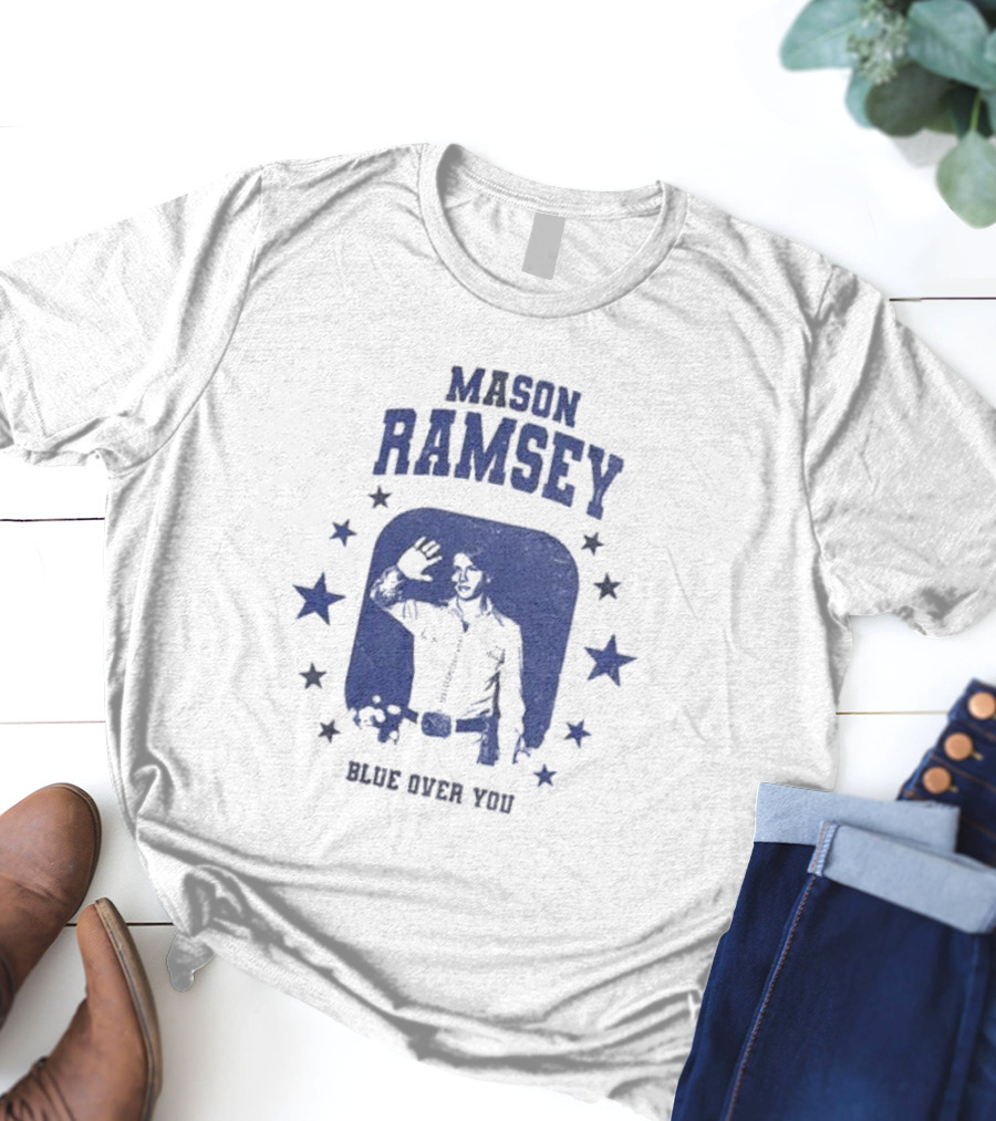 Mason Ramsey Blue Over You Stars Retro Cowboy T-Shirt