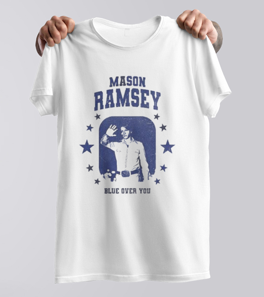 Mason Ramsey Blue Over You Stars Retro Cowboy T-Shirt