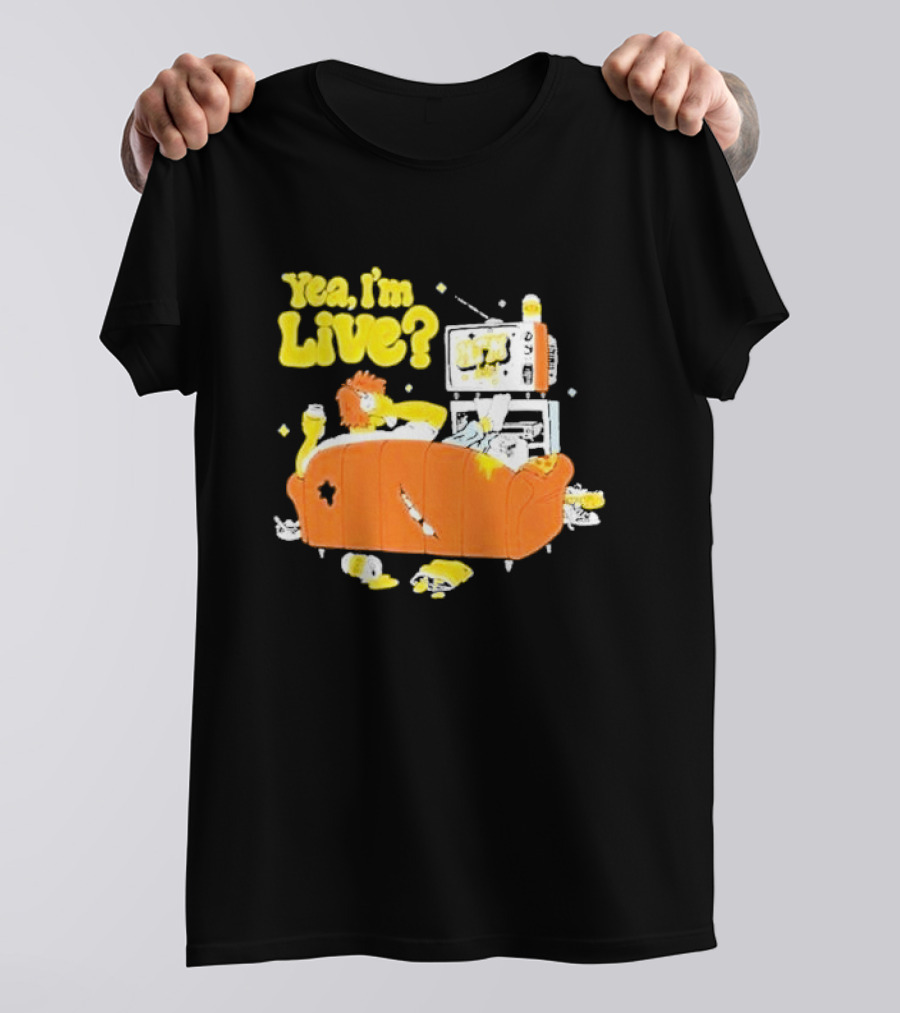 The Simpsons Yea I'm Live Funny Couch Potato Scene T-Shirt