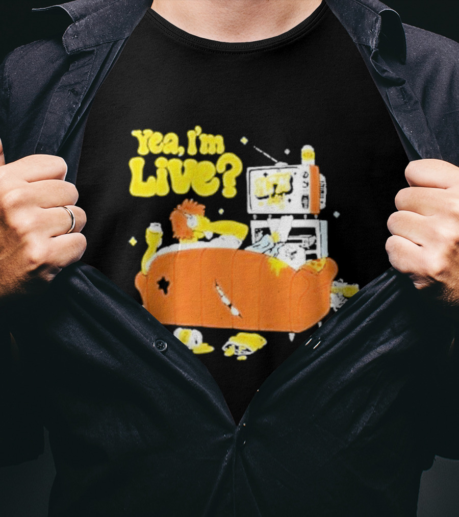 The Simpsons Yea I'm Live Funny Couch Potato Scene T-Shirt