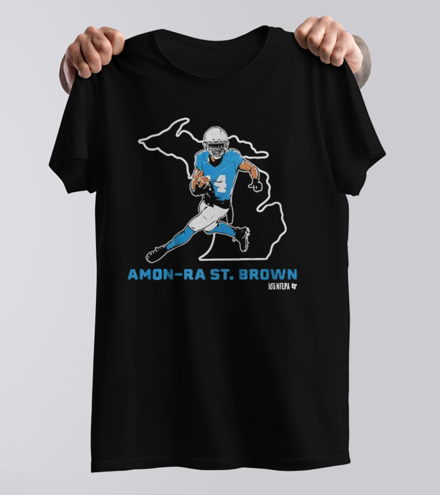 Amon-ra St. Brown Michigan Football Star NFLPA T-Shirt