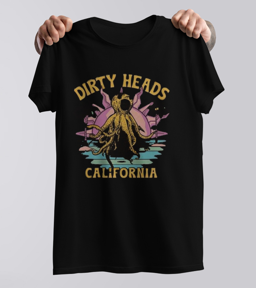 Dirty Heads California Octopus Sunset Tropical Vibes T-Shirt