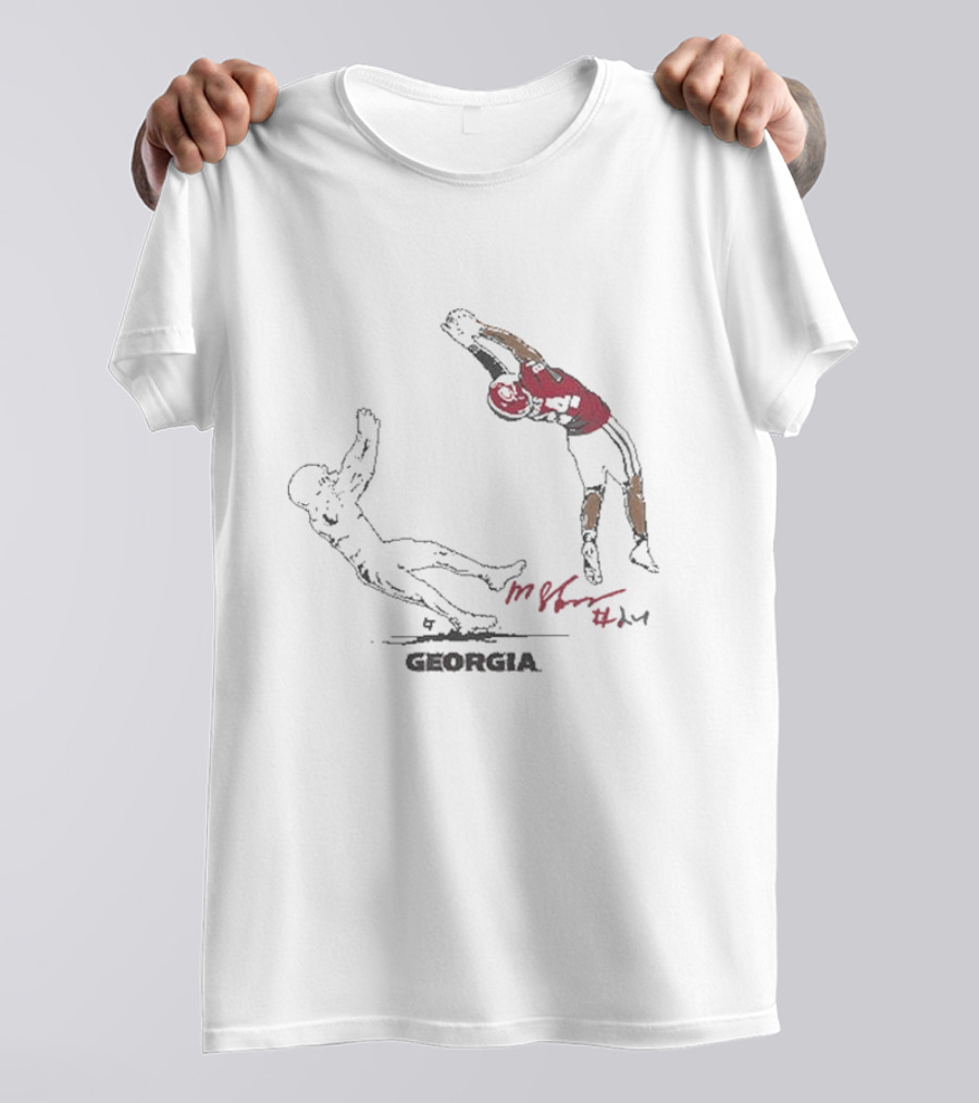 Georgia Football Malaki Starks Signature Interception T-Shirt