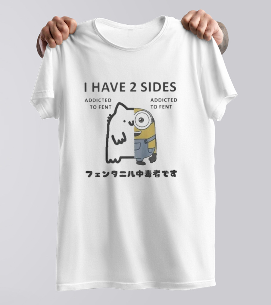 I Have 2 Sides Minion Fluffy Monster Contrast Split Character T-Shirt