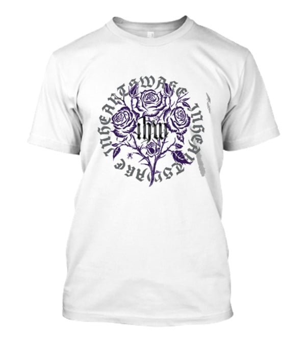 In Hearts Wake Purple Floral Arrangement Typography T-Shirt