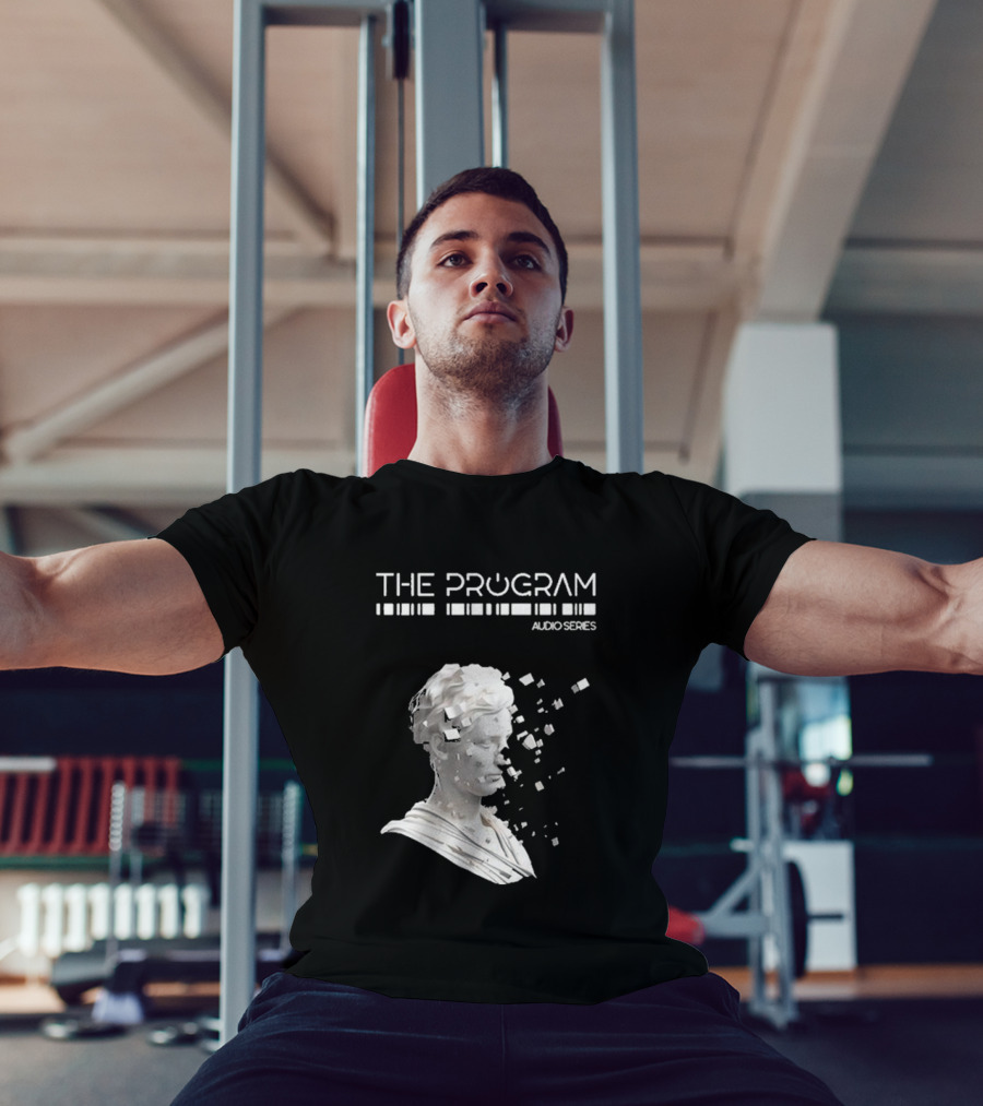 THE PROGRAM AUDIO SERIES Disintegrating Sculptural Head With Digital Fragmentation T-Shirt