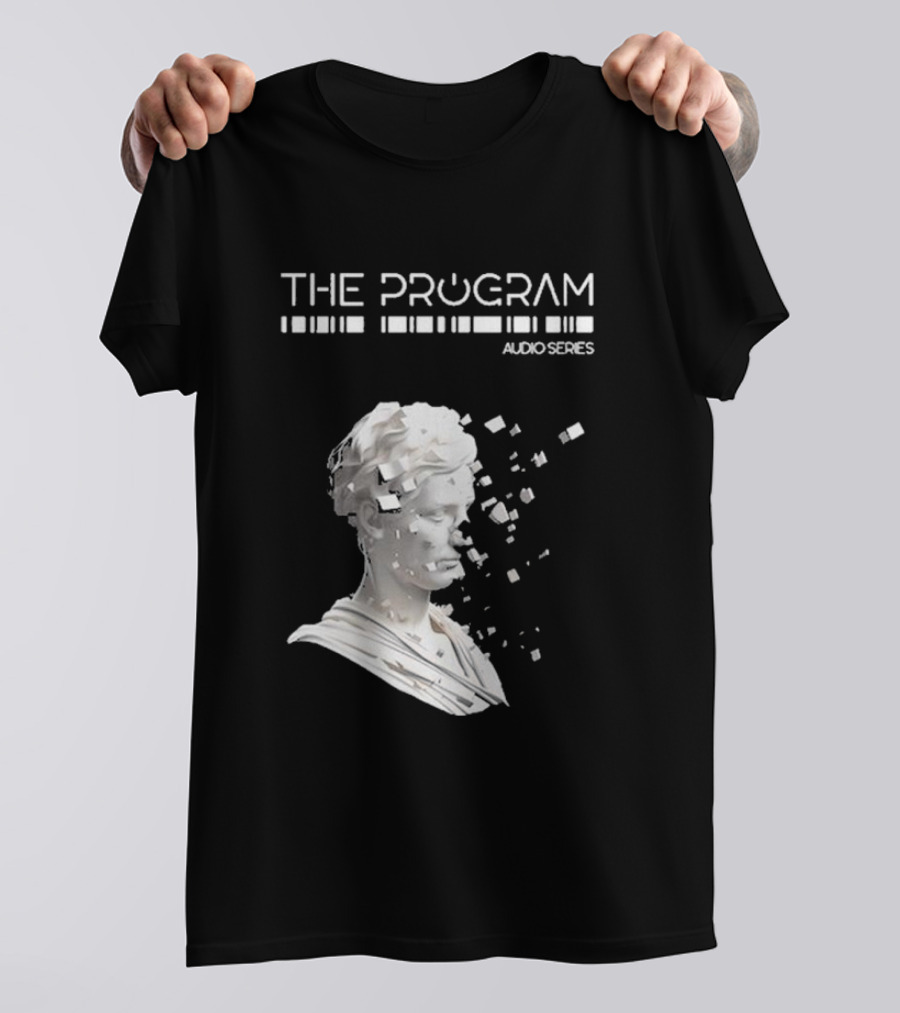 THE PROGRAM AUDIO SERIES Disintegrating Sculptural Head With Digital Fragmentation T-Shirt