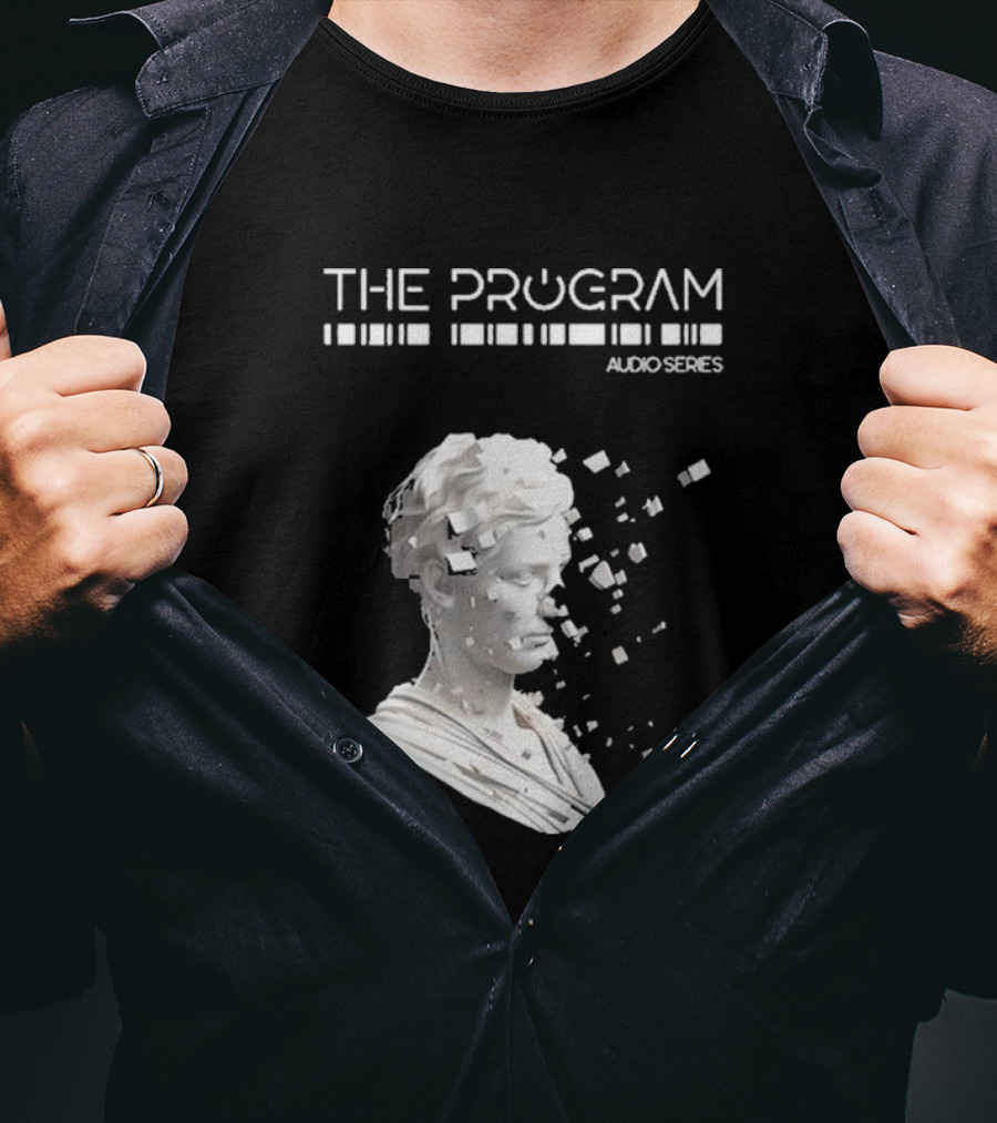THE PROGRAM AUDIO SERIES Disintegrating Sculptural Head With Digital Fragmentation T-Shirt