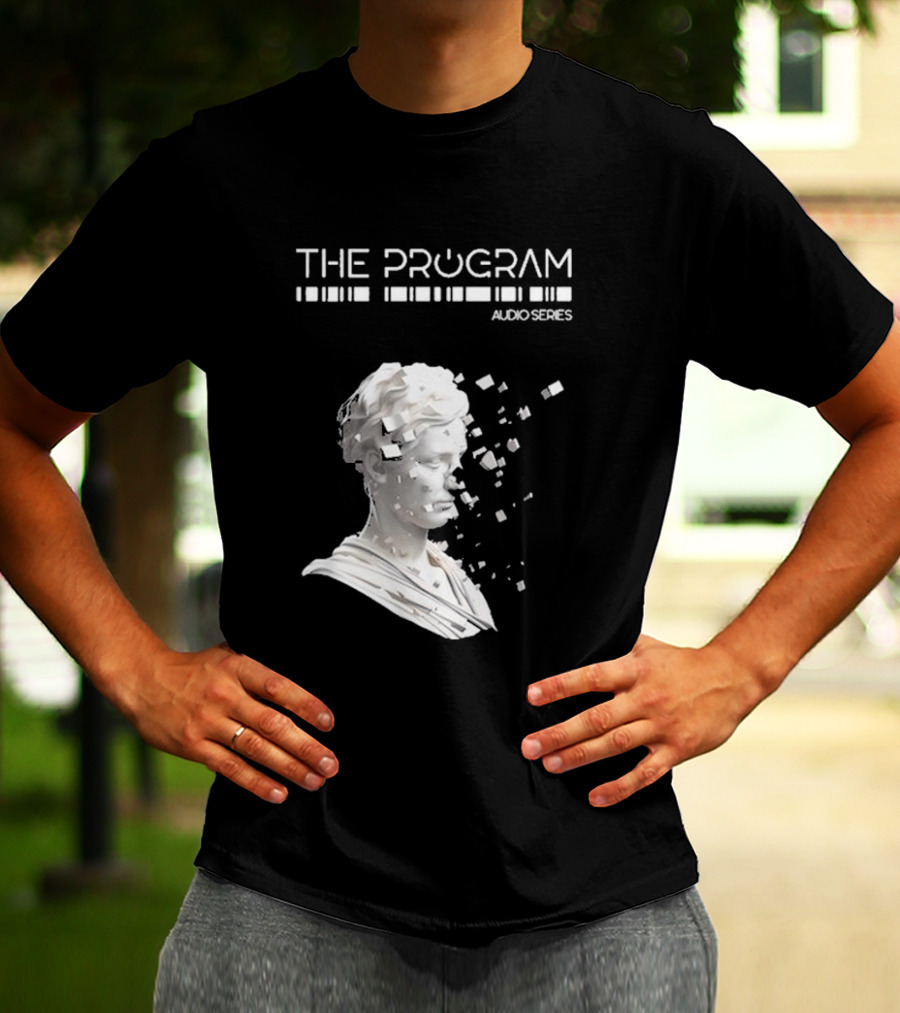 THE PROGRAM AUDIO SERIES Disintegrating Sculptural Head With Digital Fragmentation T-Shirt