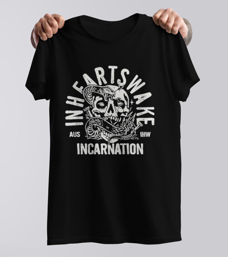 In Hearts Wake Incarnation Skull Snake AUS IHW T-Shirt