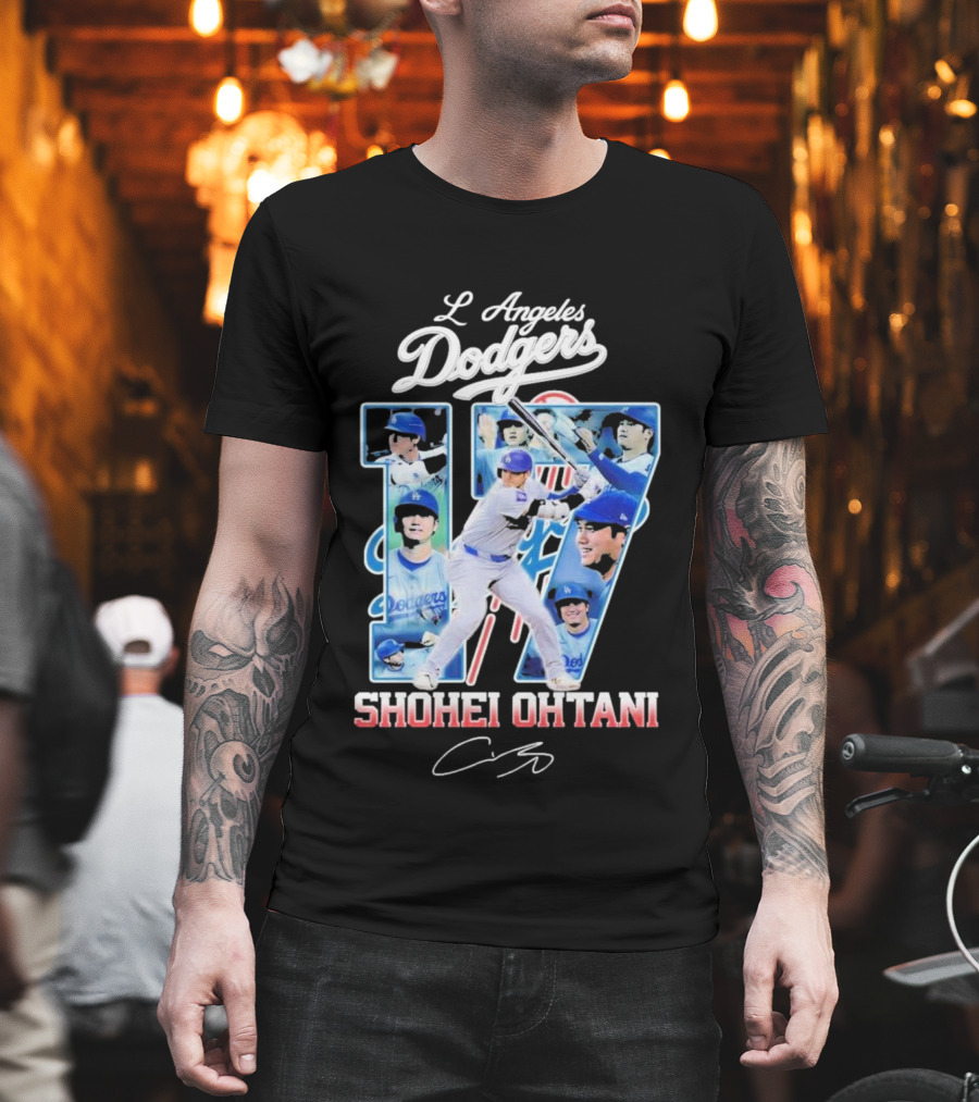 Los Angeles Dodgers Shohei Ohtani Number 17 Dodgers Baseball Star T-Shirt