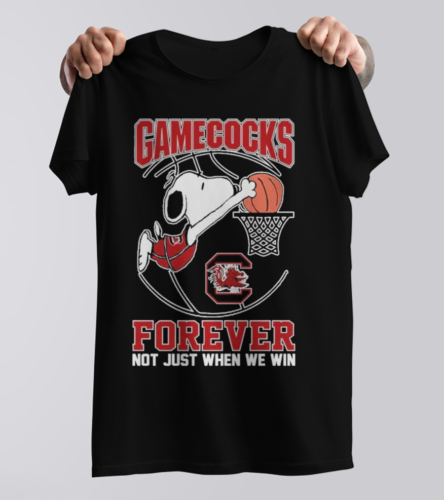 Gamecocks Forever Snoopy Basketball Not Just When We Win T-Shirt