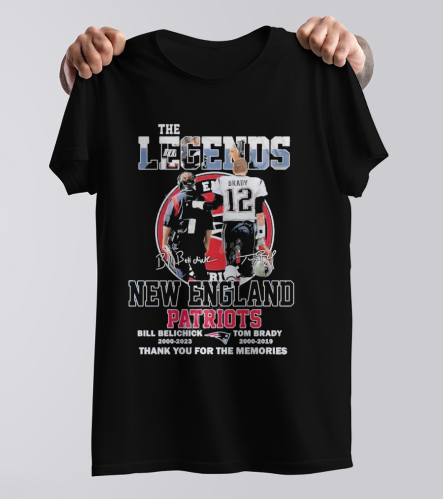 The Legends Bill Belichick Tom Brady New England Patriots Thank You For The Memories T-Shirt