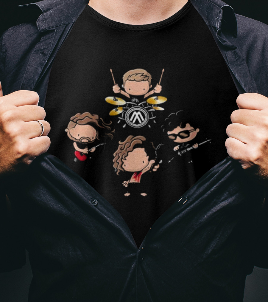 Nothing More Band Member Cartoon Stickers Playing Music T-Shirt