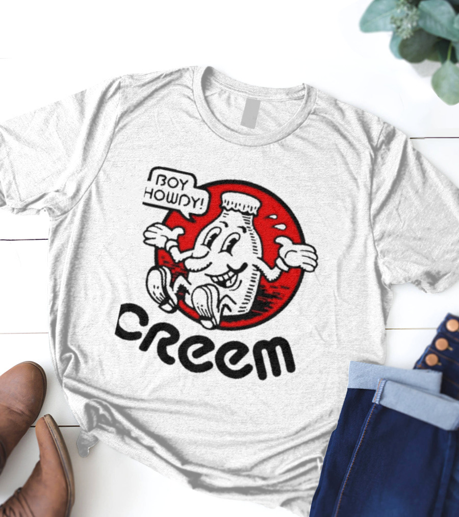 Boy Howdy Creem Vintage Bottle Character With Red Circle T-Shirt
