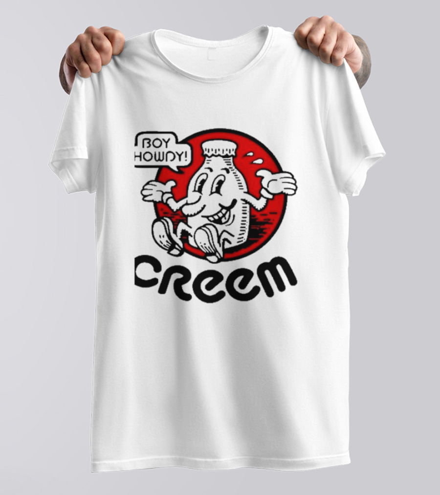 Boy Howdy Creem Vintage Bottle Character With Red Circle T-Shirt