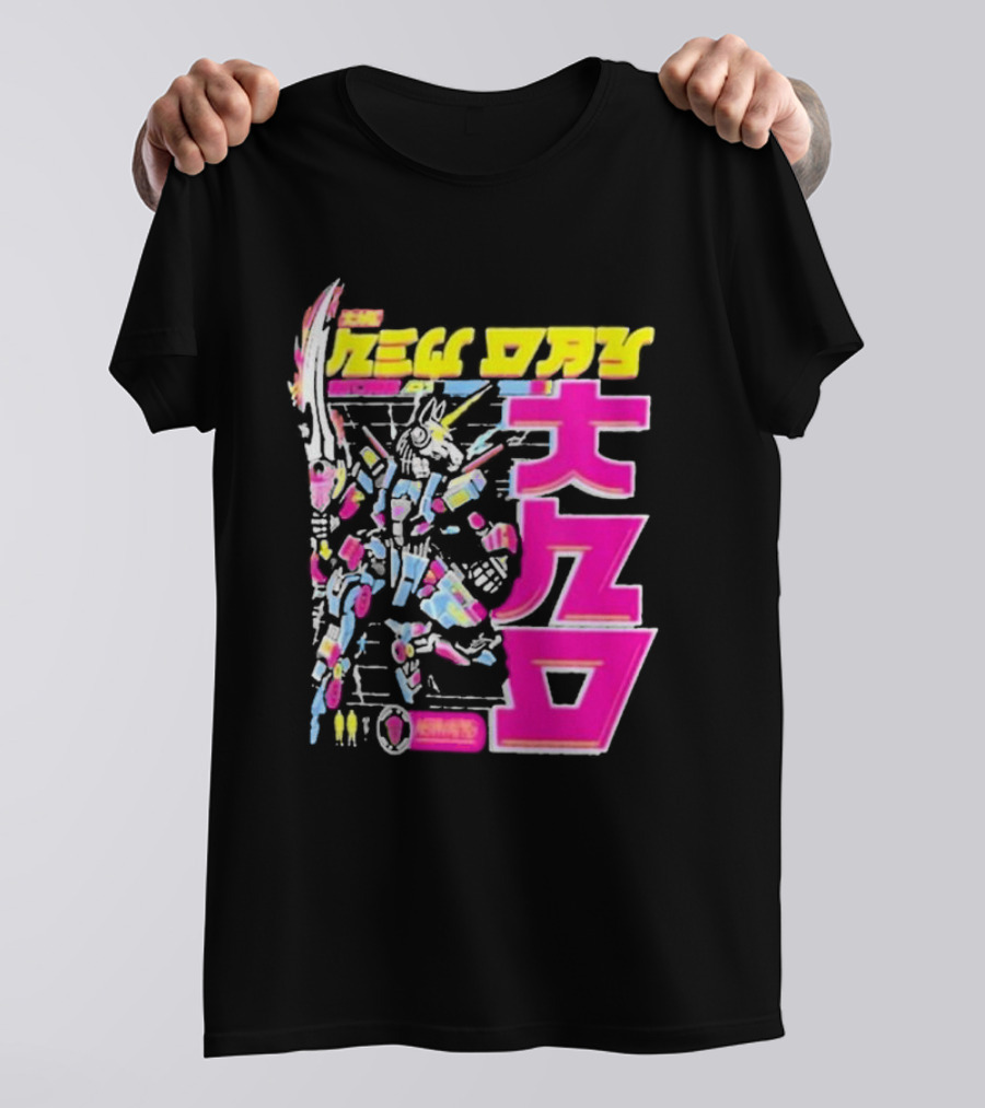 New Day Xaiver Woods Cyber Bunny Robot In Mecha T-Shirt