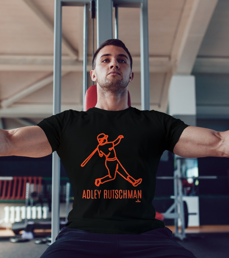 Adley Rutschman Baseball Swing Retro Line T-Shirt