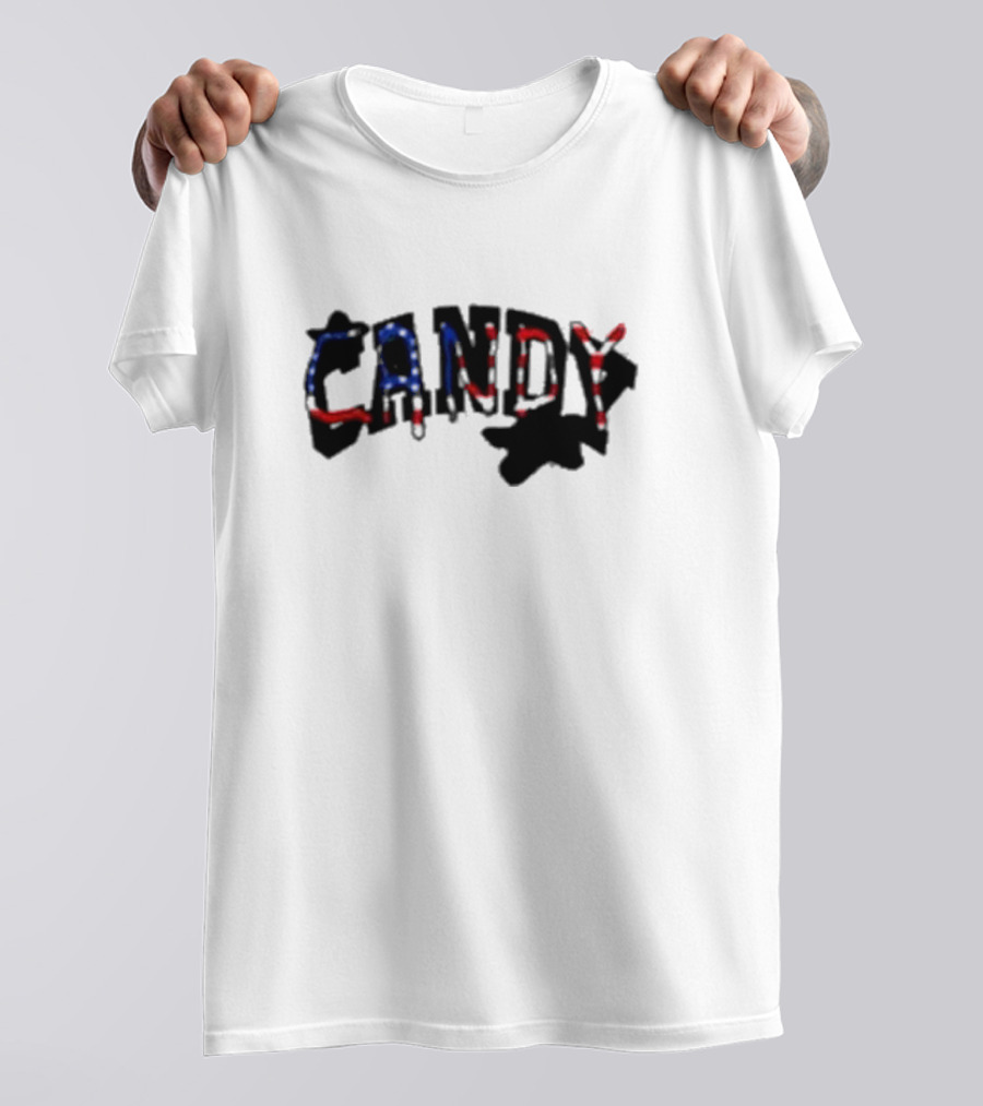 Candy Flipping America Patriotic Red Blue Shadows T-Shirt